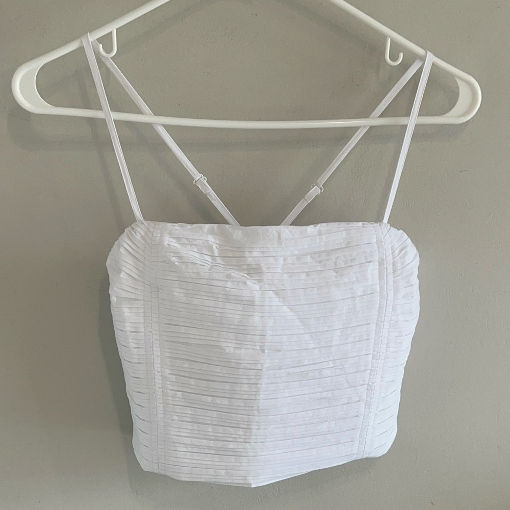 Madewell White Strappy Crop Top.